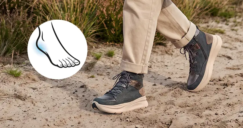 Schoenen met een icoon van hiel pijn