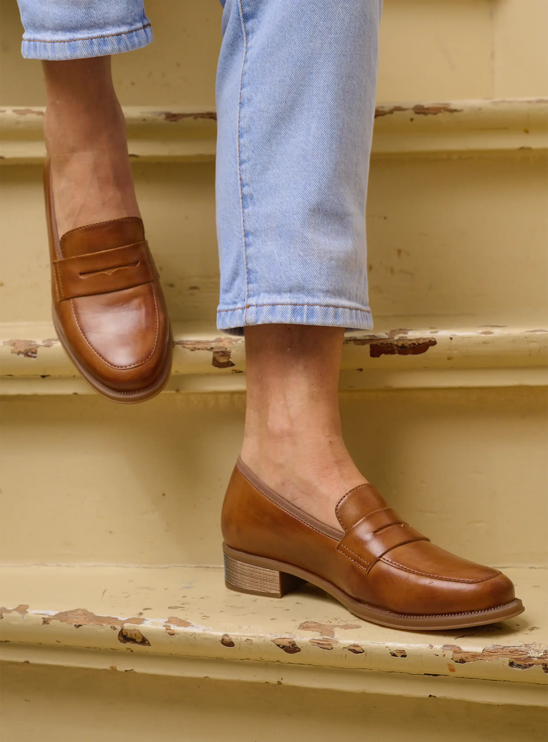 Alabama cognac loafers van Wolky