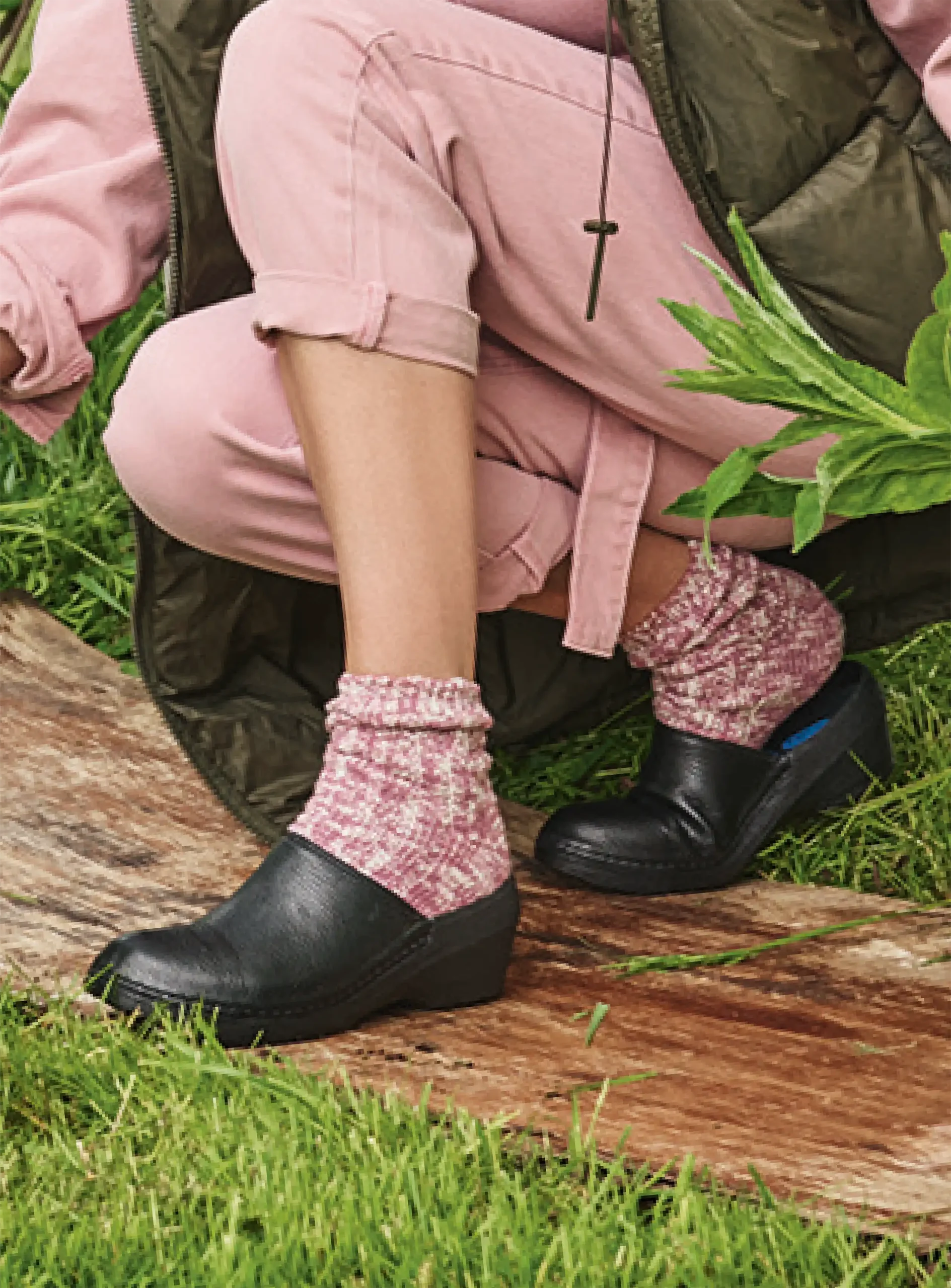 Pro-clog klompen, in een tuin omgeving