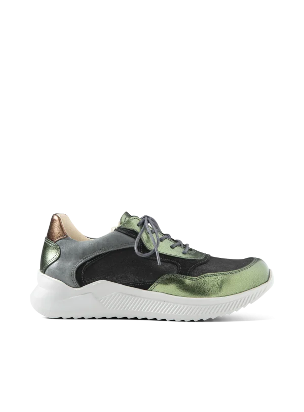 Wolky e-Way S2F - groen stretch/leer combi Sneakers voor dames