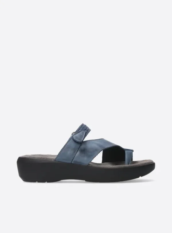 Wolky Collins - jeansblauw nubuck Slippers voor dames