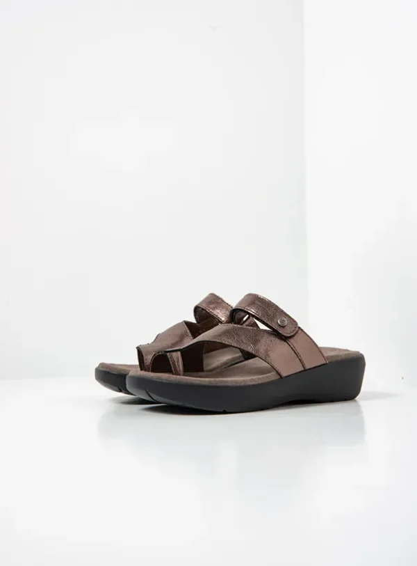 Wolky Collins - brons metallic leer Slippers voor dames