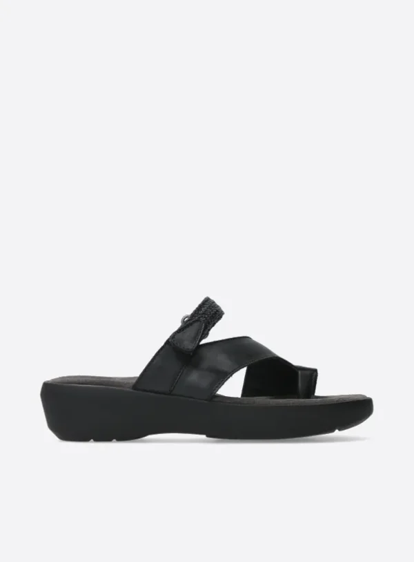 Wolky Collins - zwart leer Slippers voor dames