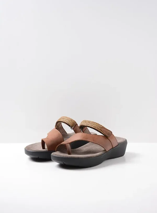 Wolky Collins - cognac leer Slippers voor dames