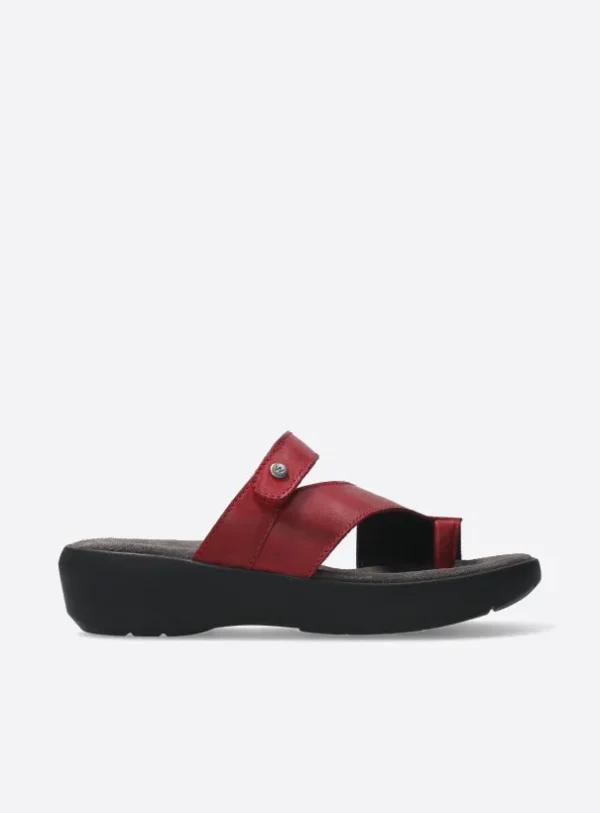 Wolky Collins - rood leer Slippers voor dames