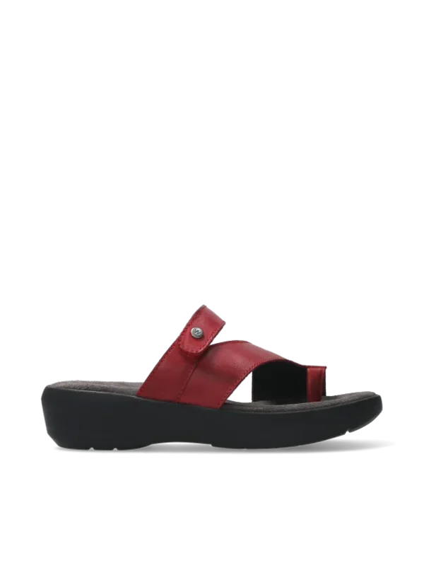 Wolky Collins - rood leer Slippers voor dames