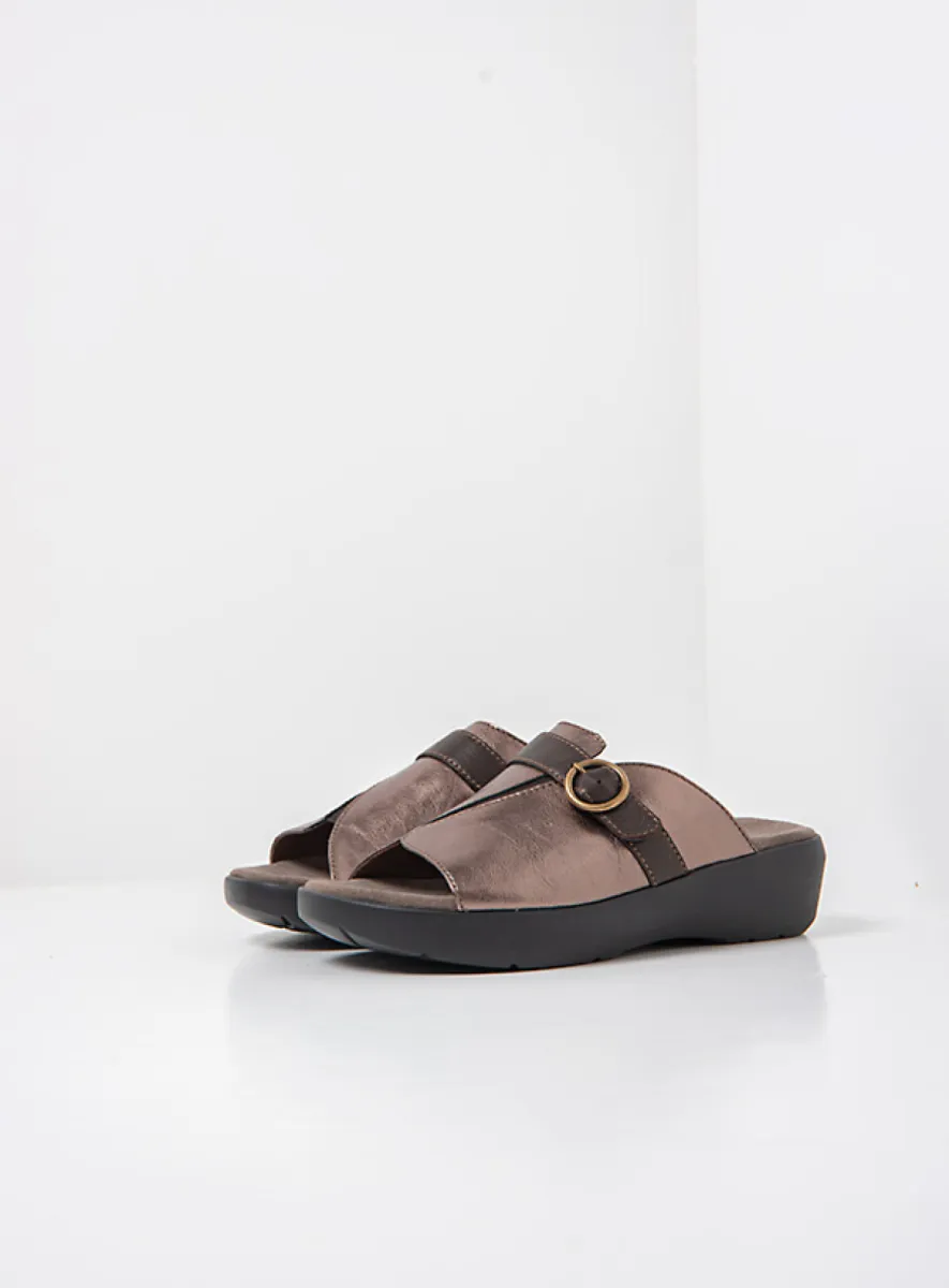 Wolky Chino - brons metallic leer Slippers voor dames