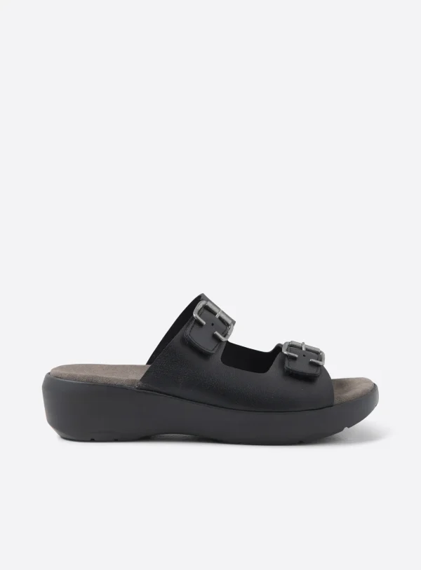 Wolky Newport - zwart vegan biocare Slippers voor dames