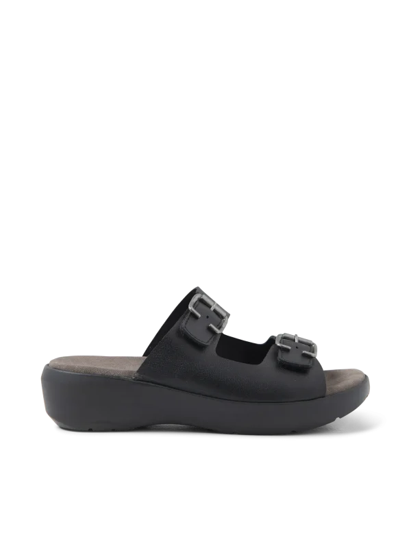 Wolky Newport - zwart vegan biocare Slippers voor dames
