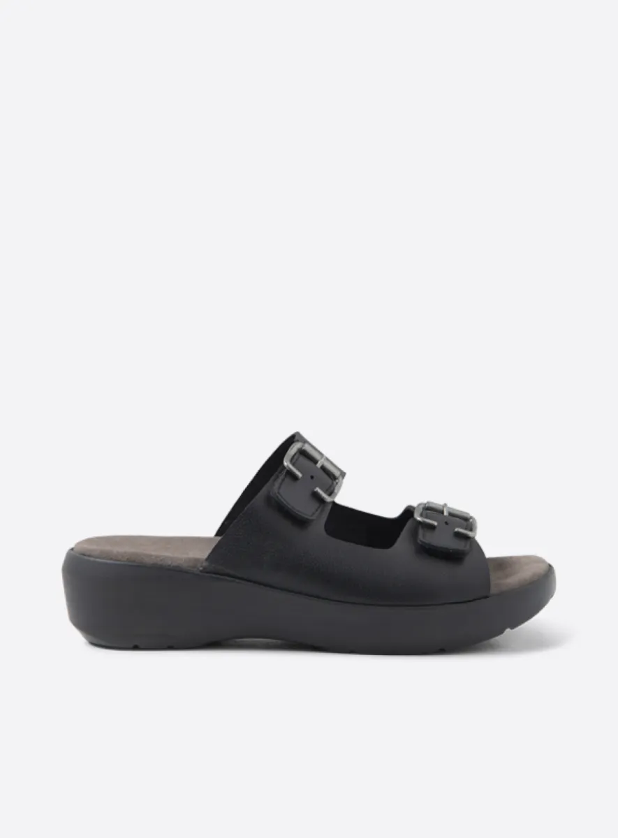 Wolky Newport - zwart vegan biocare Slippers voor dames