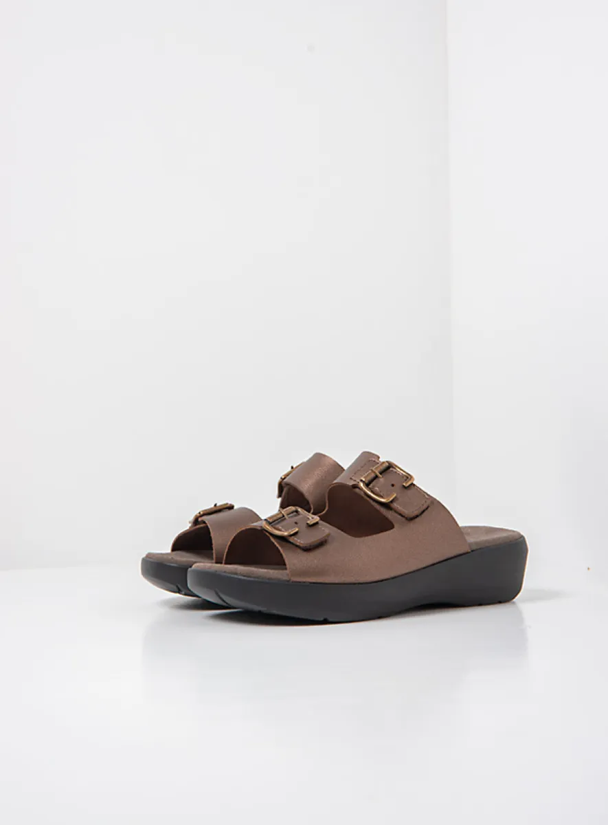 Wolky Newport - brons vegan biocare Slippers voor dames