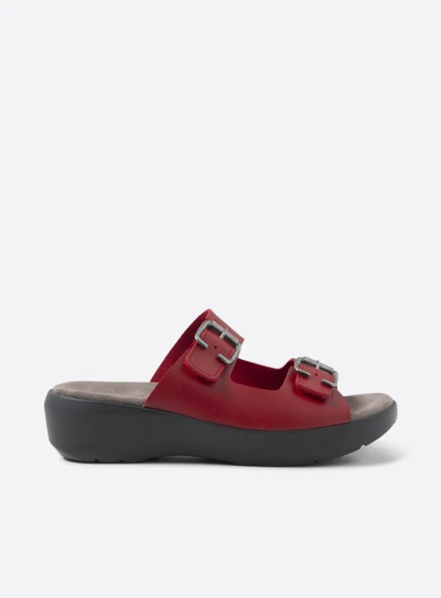 Wolky Newport - rood vegan biocare Slippers voor dames