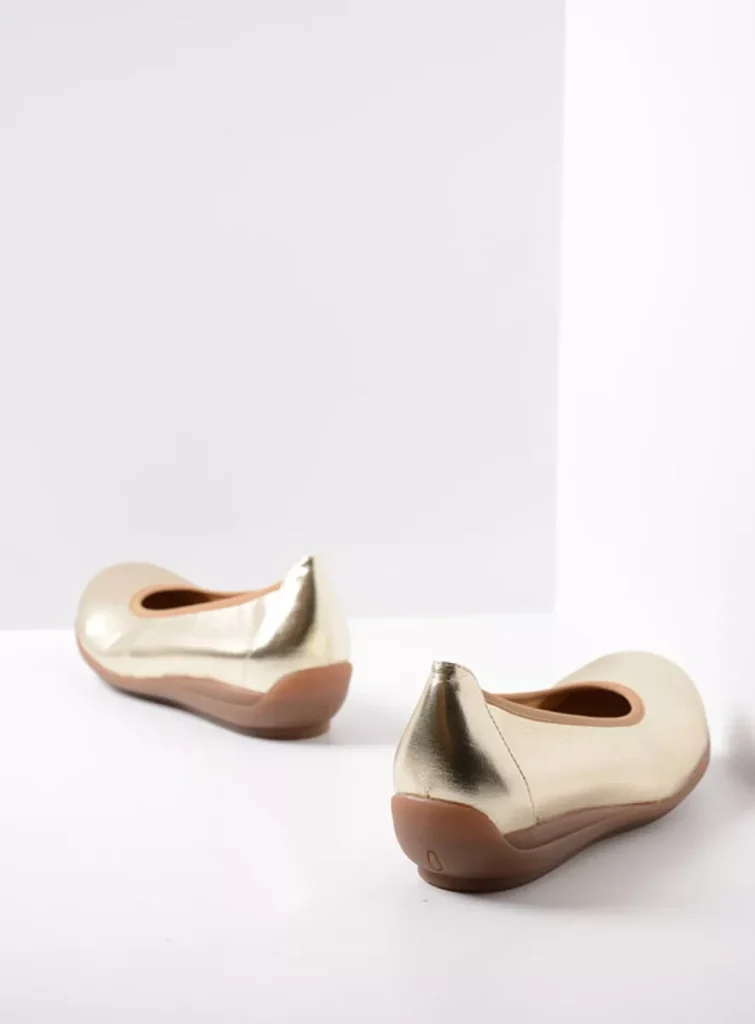 Wolky Ballerina's 00386 Duncan F2F 80120 champagne vegan biocare