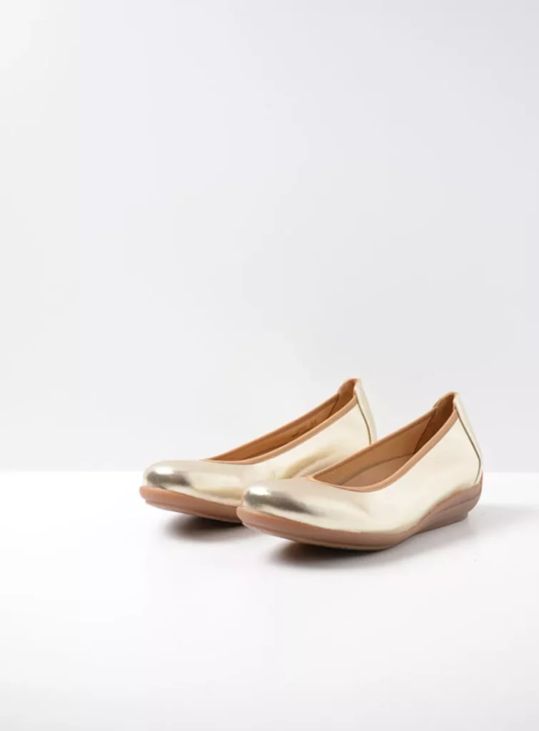 Wolky Ballerina's 00386 Duncan F2F 80120 champagne vegan biocare