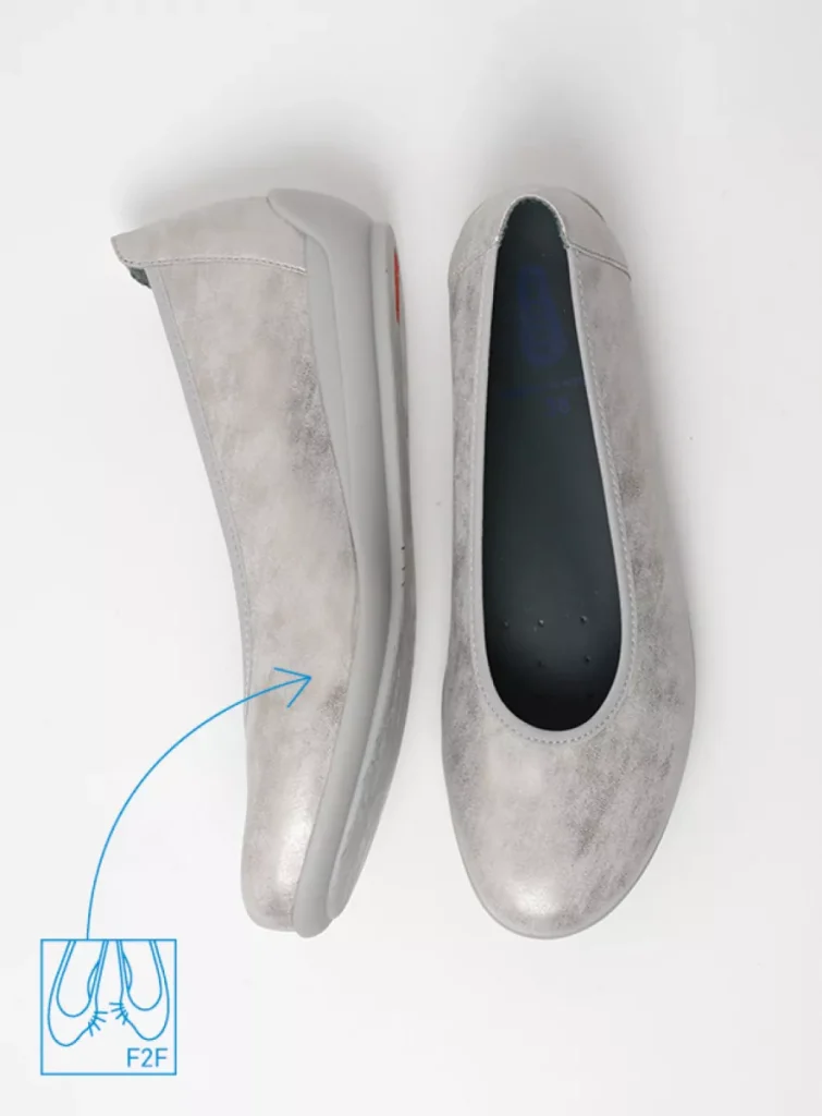 Wolky Ballerina's 00386 Duncan F2F 80220 zilvergrijs vegan biocare