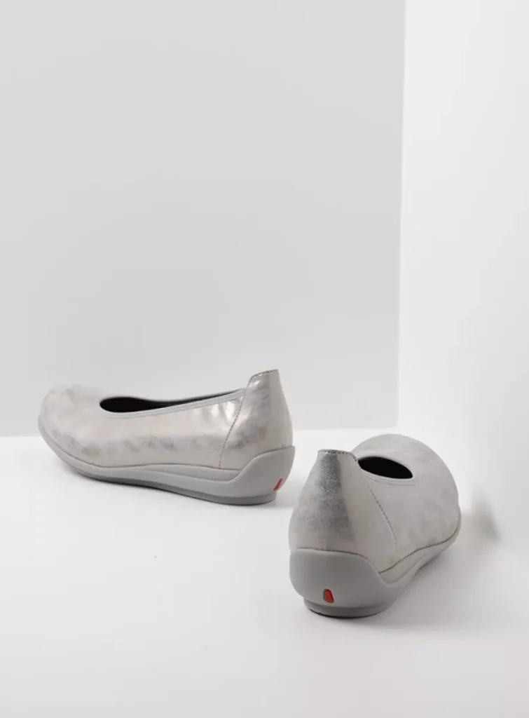 Wolky Ballerina's 00386 Duncan F2F 80220 zilvergrijs vegan biocare