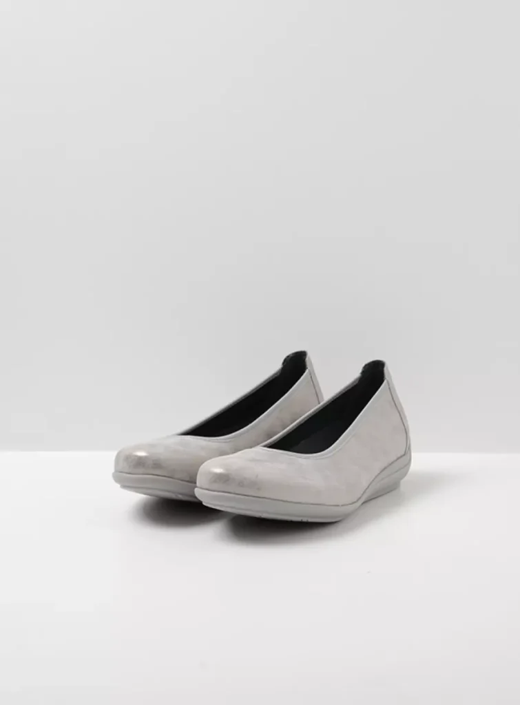 Wolky Ballerina's 00386 Duncan F2F 80220 zilvergrijs vegan biocare