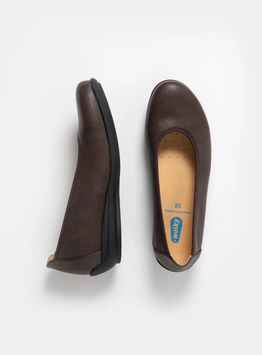Wolky Ballerina's 00386 Duncan F2F 86300 bruin vegan biocare