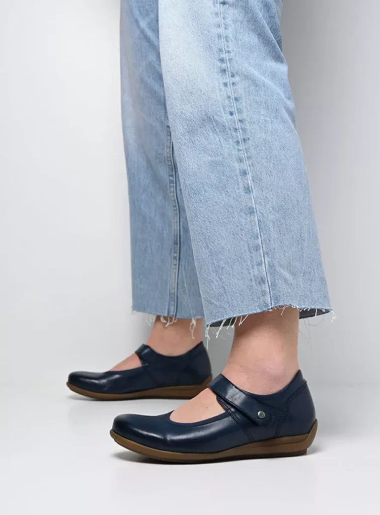 Wolky Ballerina's 00387 Noble F2F 80820 denim vegan biocare