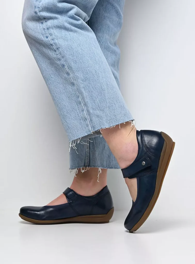 Wolky Ballerina's 00387 Noble F2F 80820 denim vegan biocare