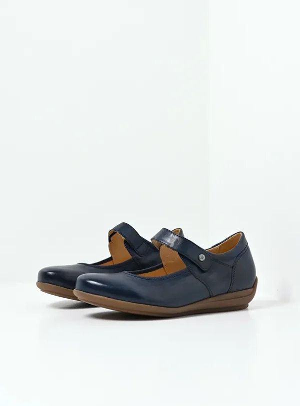 Wolky Noble F2F - denimblauw vegan biocare Bandschoenen voor dames