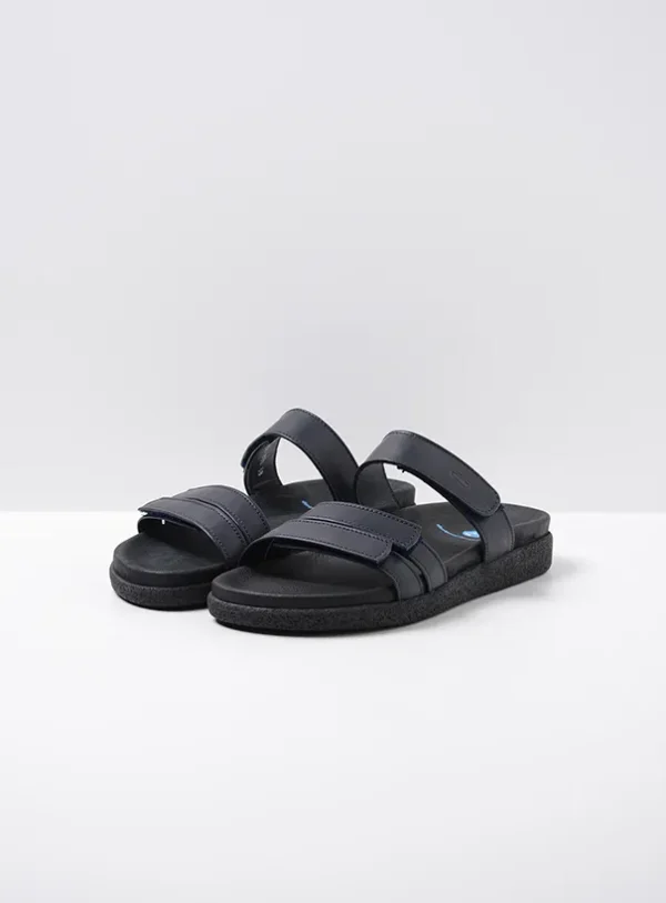Wolky Cirrus - donkerblauw leer Slippers voor dames