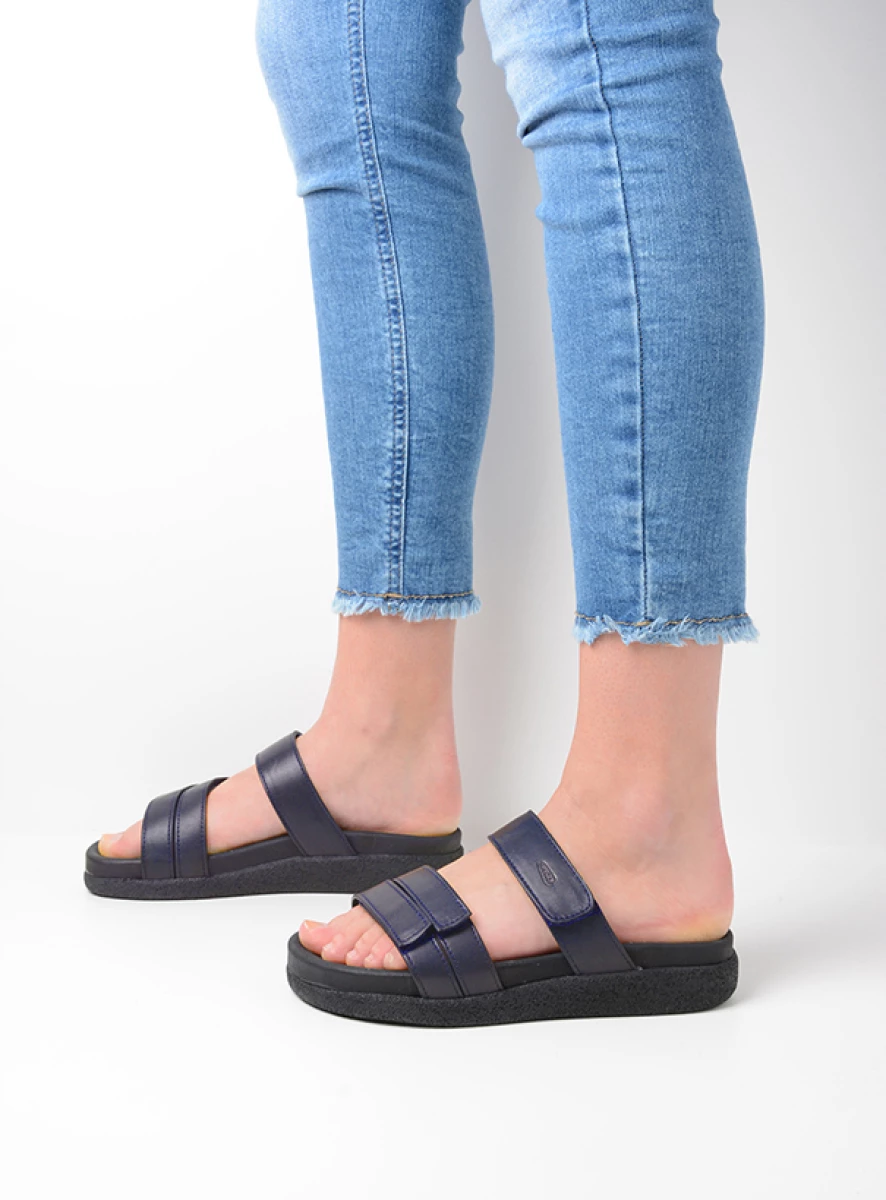 wolky slippers 00501 cirrus 30800 donkerblauw leer sfeer