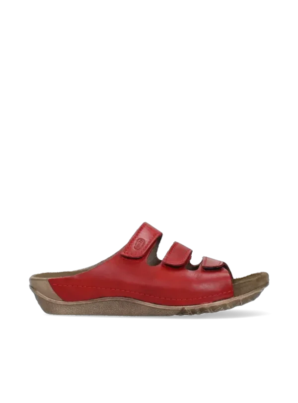 Wolky Nomad - rood geolied leer Slippers voor dames