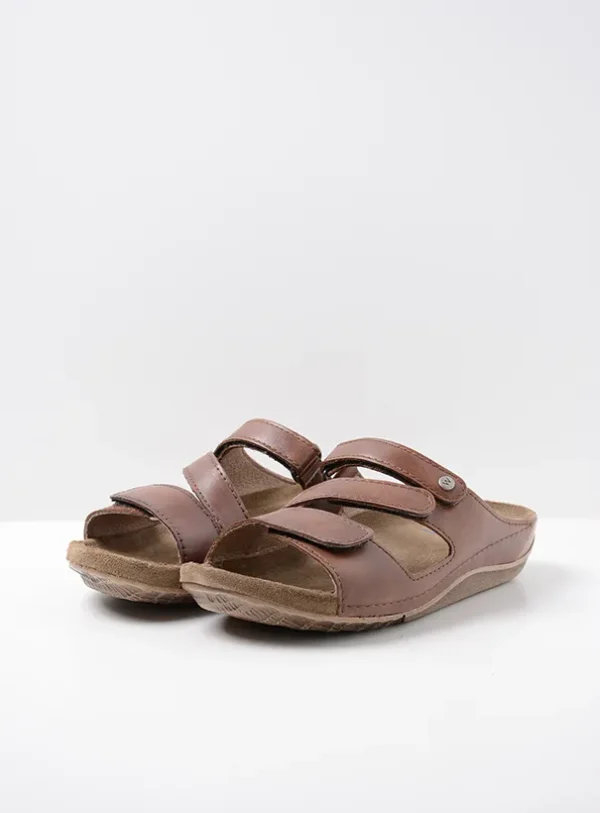 Wolky Jasper - cognac leer Slippers voor dames