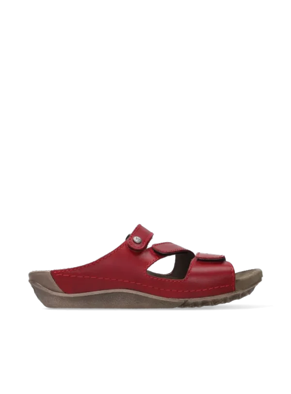 Wolky Jasper - rood leer Slippers voor dames