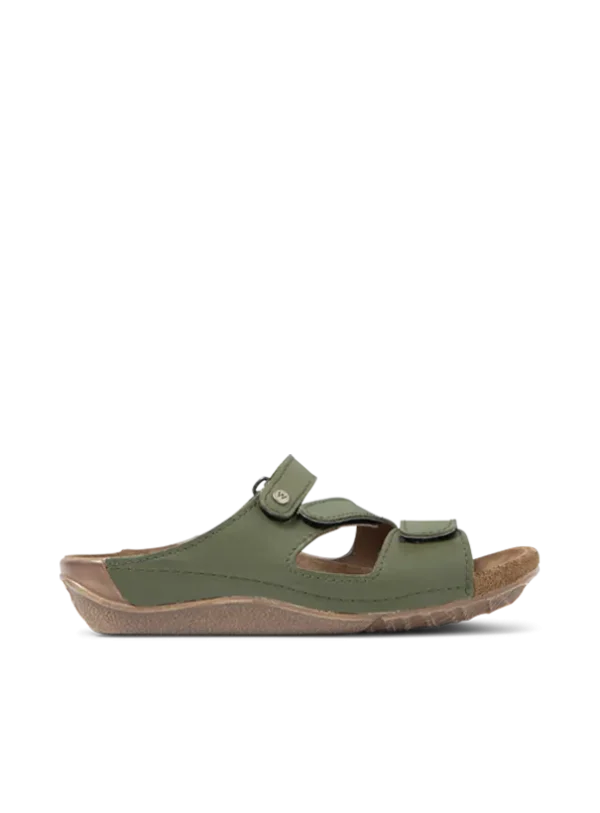 Wolky Jasper - saliegroen leer Slippers voor dames