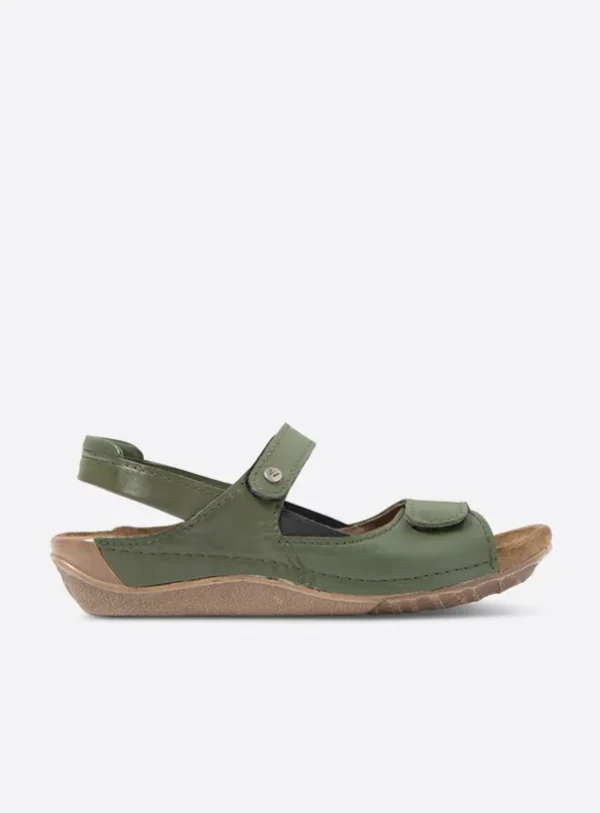 Wolky Alberta - saliegroen leer Sandalen voor dames