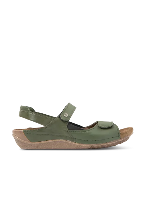 Wolky Alberta - saliegroen leer Sandalen voor dames