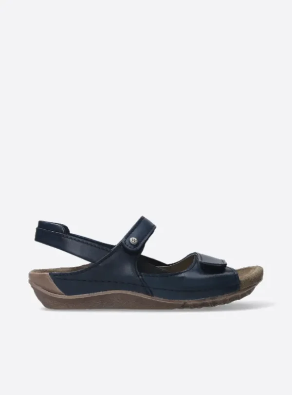 Wolky Alberta - denimblauw leer Sandalen voor dames