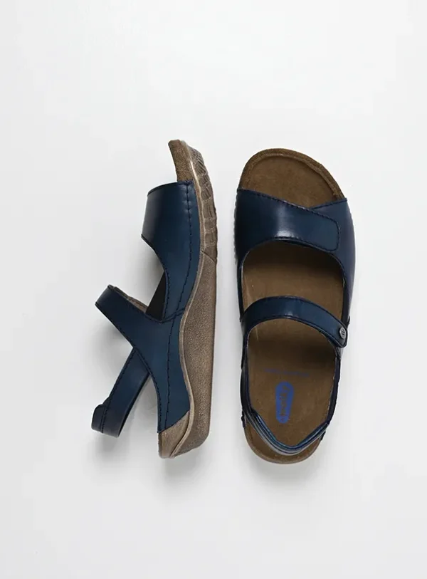 Wolky Alberta - denimblauw leer Sandalen voor dames