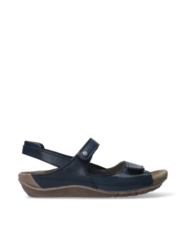 Wolky Alberta - denimblauw leer Sandalen voor dames