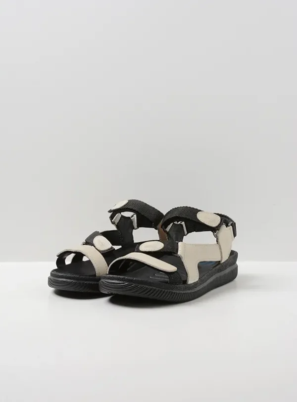 Wolky Energy Lady - offwhite gevet leer Sandalen voor dames