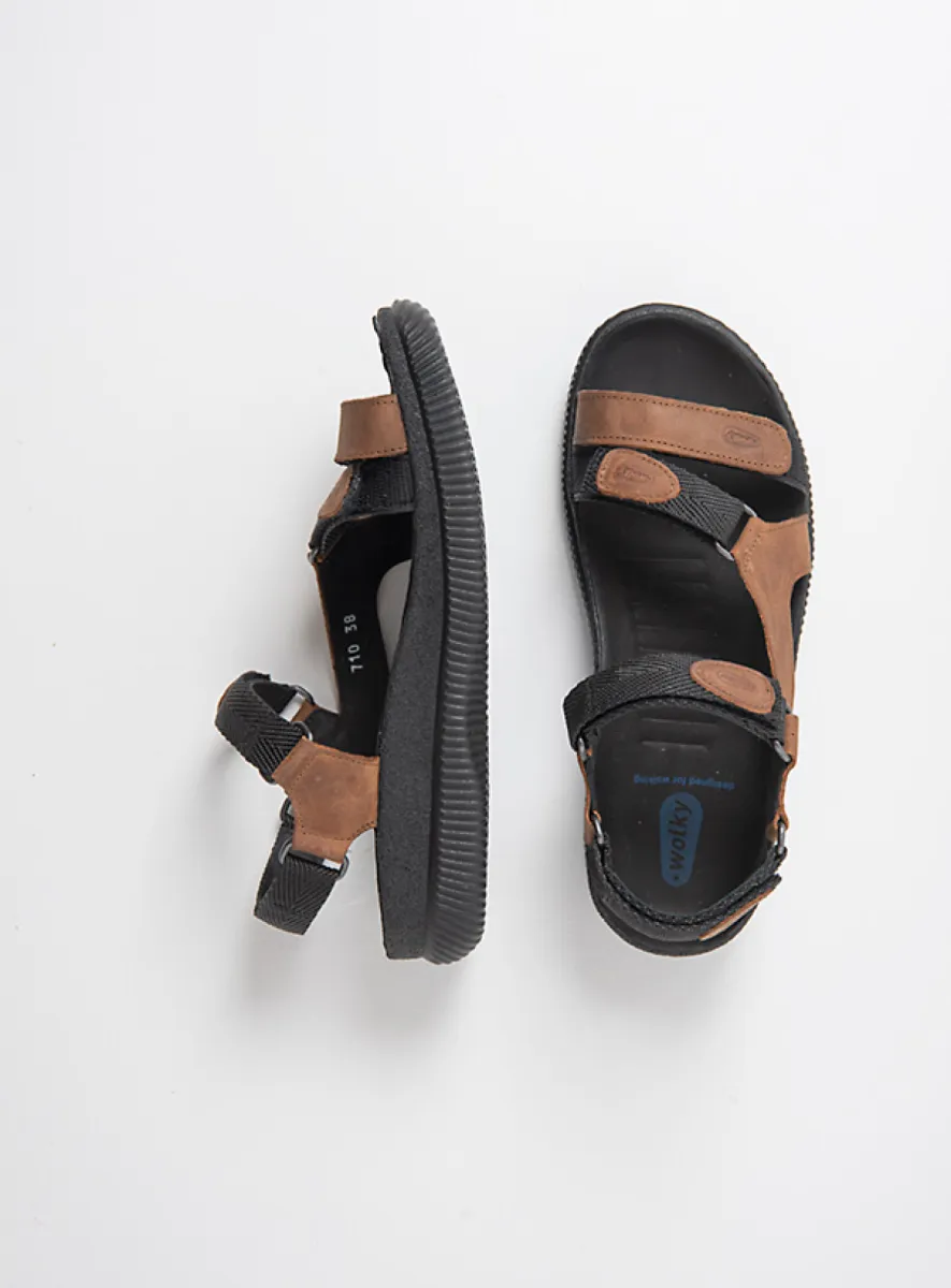 Wolky Sandalen 00710 Energy Lady 50420 karamel gevet leer