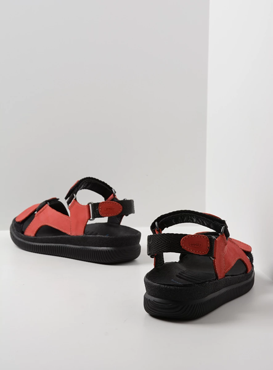 wolky sandalen 00710 energy lady 50500 rood gevet leer back