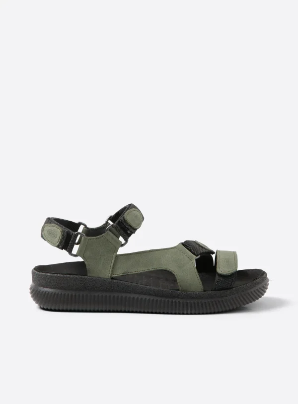 Wolky Energy Lady - saliegroen gevet leer Sandalen voor dames