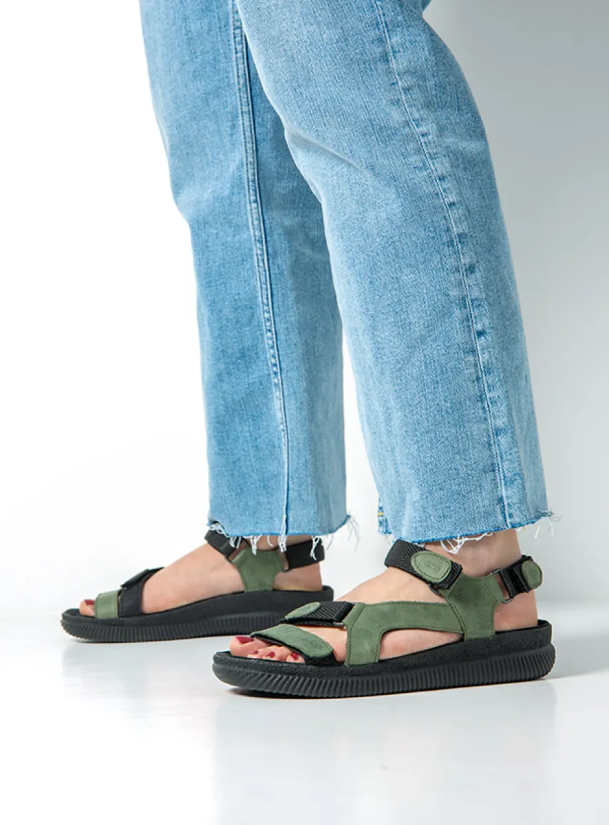 Wolky Sandalen 00710 Energy Lady 50701 saliegroen gevet leer