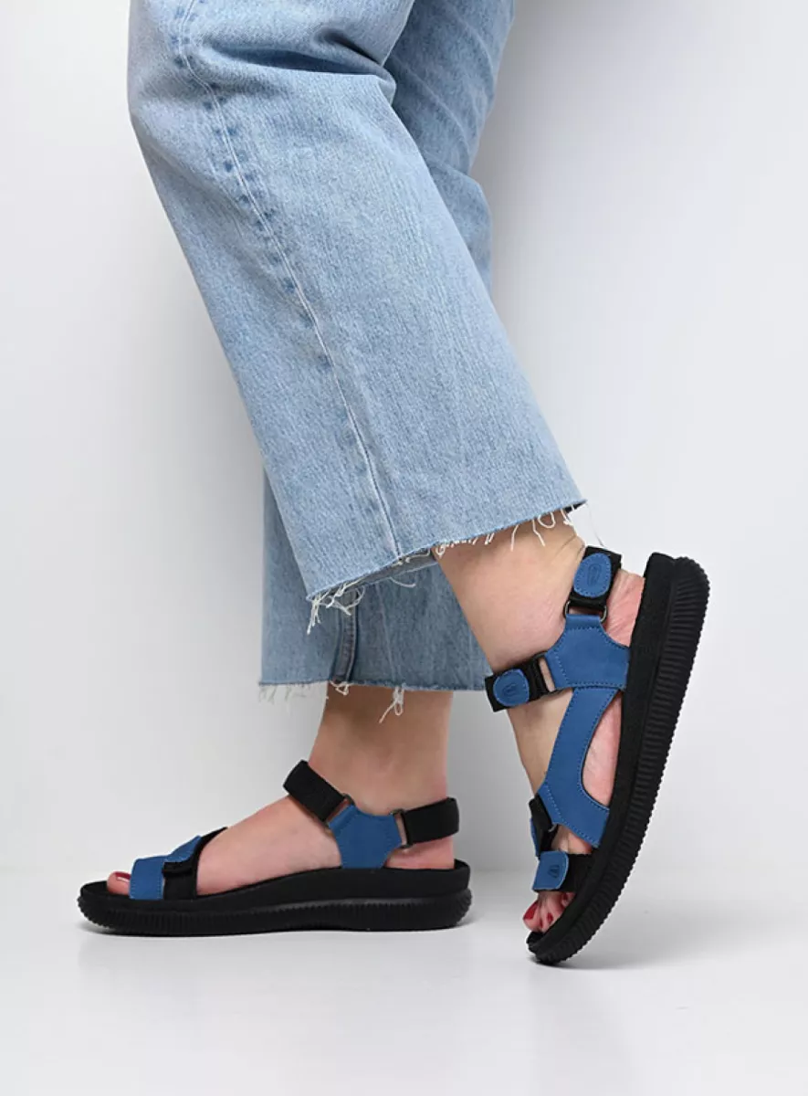 Wolky Sandalen 00710 Energy Lady 50840 jeansblauw gevet leer
