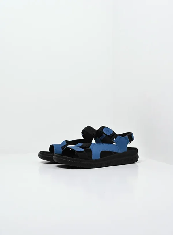 Wolky Energy Lady - jeansblauw gevet leer Sandalen voor dames