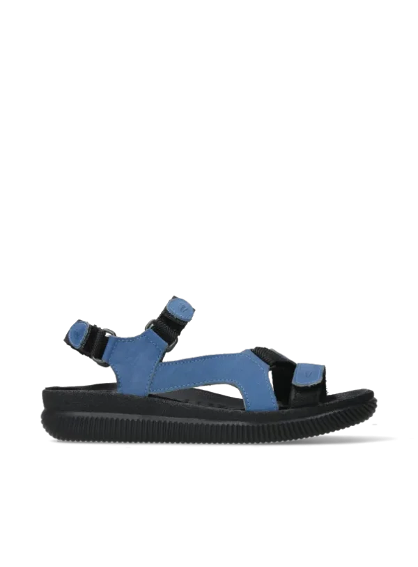 Wolky Energy Lady - jeansblauw gevet leer Sandalen voor dames