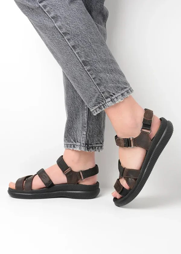 Wolky Action Lady - bruin gevet leer Sandalen voor dames