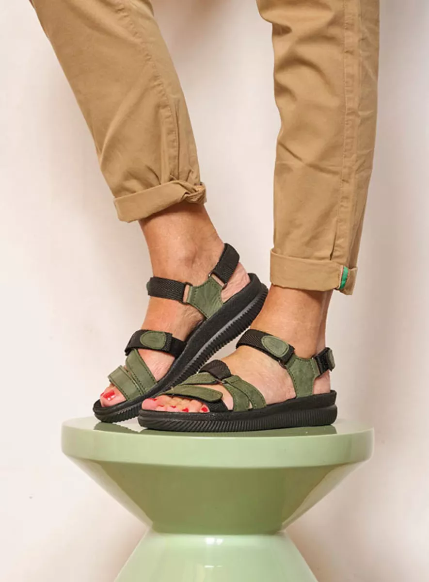 Wolky Sandalen 00720 Action Lady 50701 saliegroen gevet leer