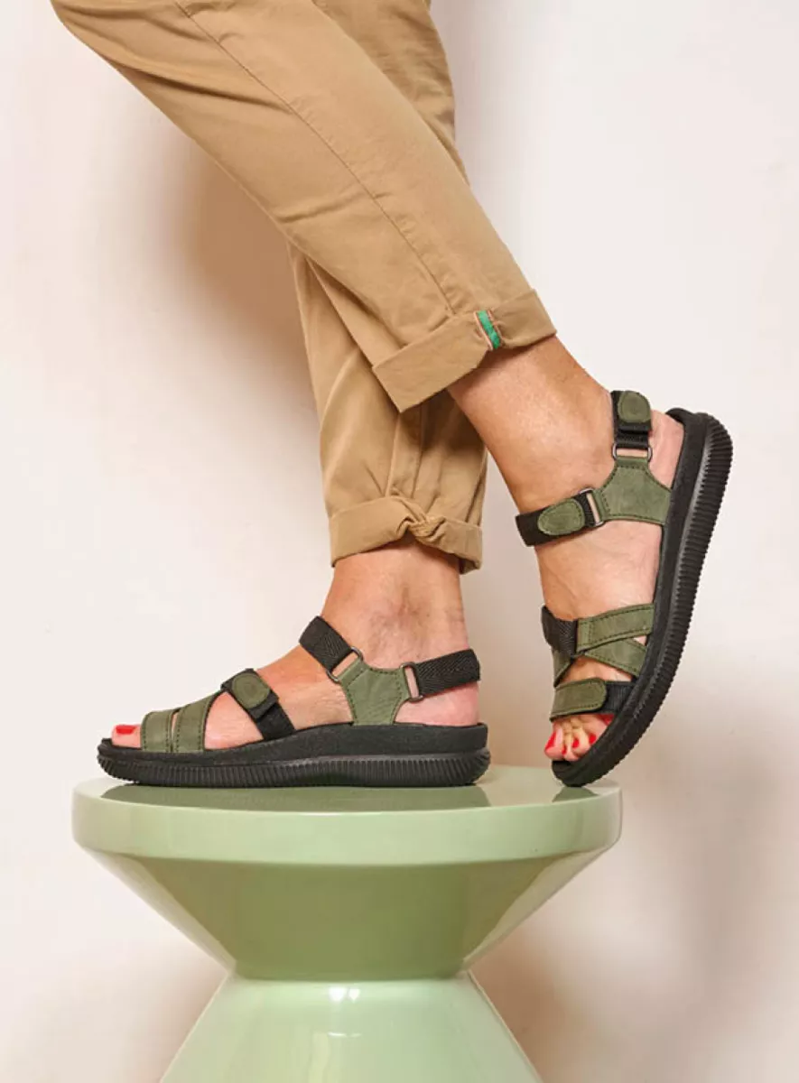 Wolky Sandalen 00720 Action Lady 50701 saliegroen gevet leer