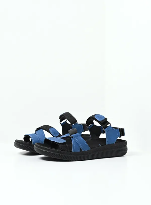 Wolky Action Lady - jeansblauw gevet leer Sandalen voor dames