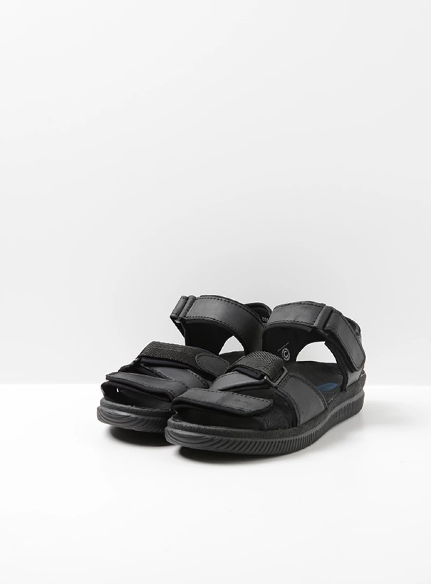 wolky sandalen 00722 active men 50000 zwart gevet leer front