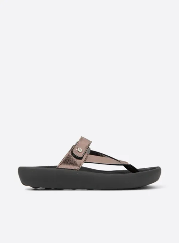 Wolky Peace - brons metallic leer Slippers voor dames